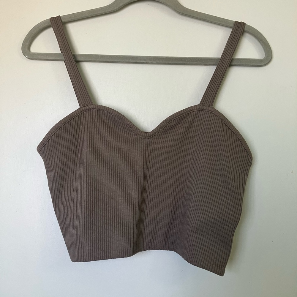 H&M sweetheart knit cropped top